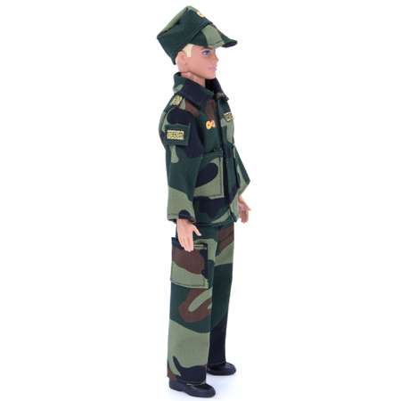 Костюм военного Модница для куклы 30 см 1409 темно-зеленый
