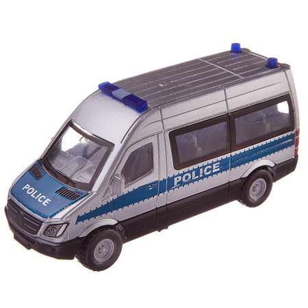 Машинка микроавтобус ABTOYS Полиция металлическая с открывающими дверцами