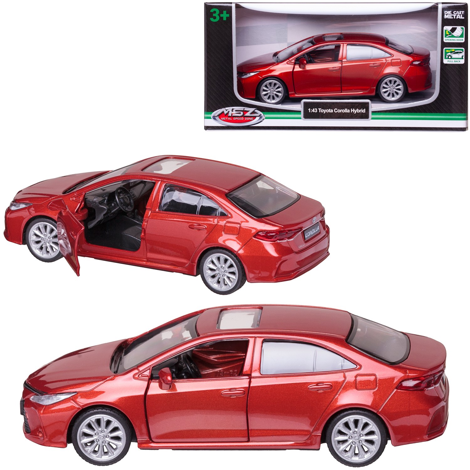 Автомобиль Abtoys Toyota MSZ 1:43 инерционный оранжевый WE-15969O - фото 1