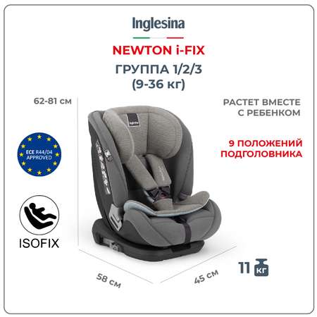 Автокресло INGLESINA Newton I-fix группа 1 2 3 9-36 кг цвет Stone Grey