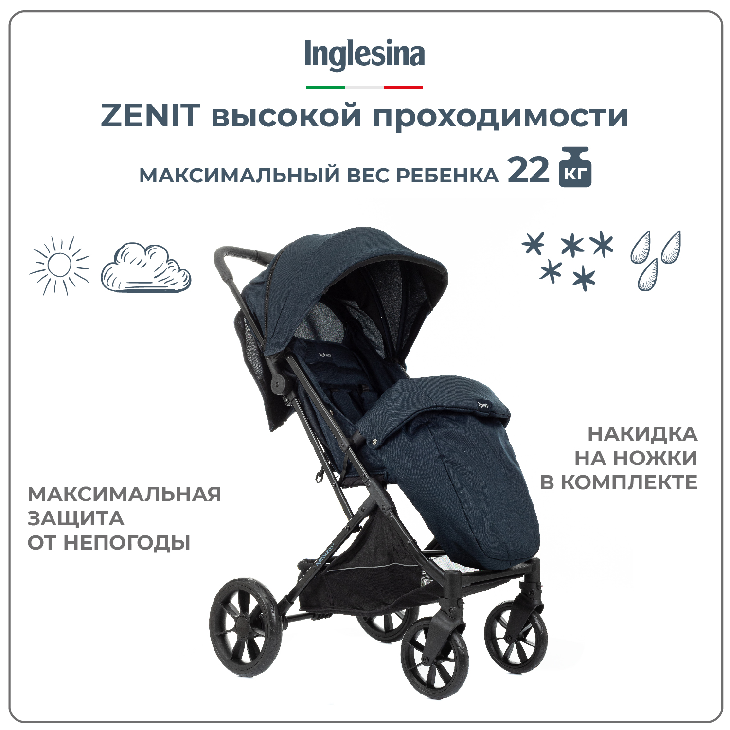 Прогулочная коляска Inglesina Zenit Navy - фото 5