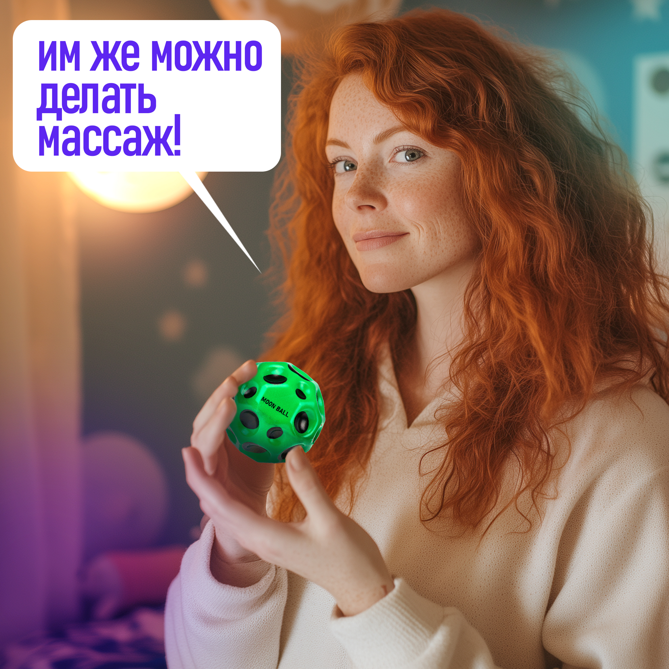 Мяч детский moon ball Крутой Замес 1TOY попрыгунчик лунный галактический мон бол зеленый - фото 7