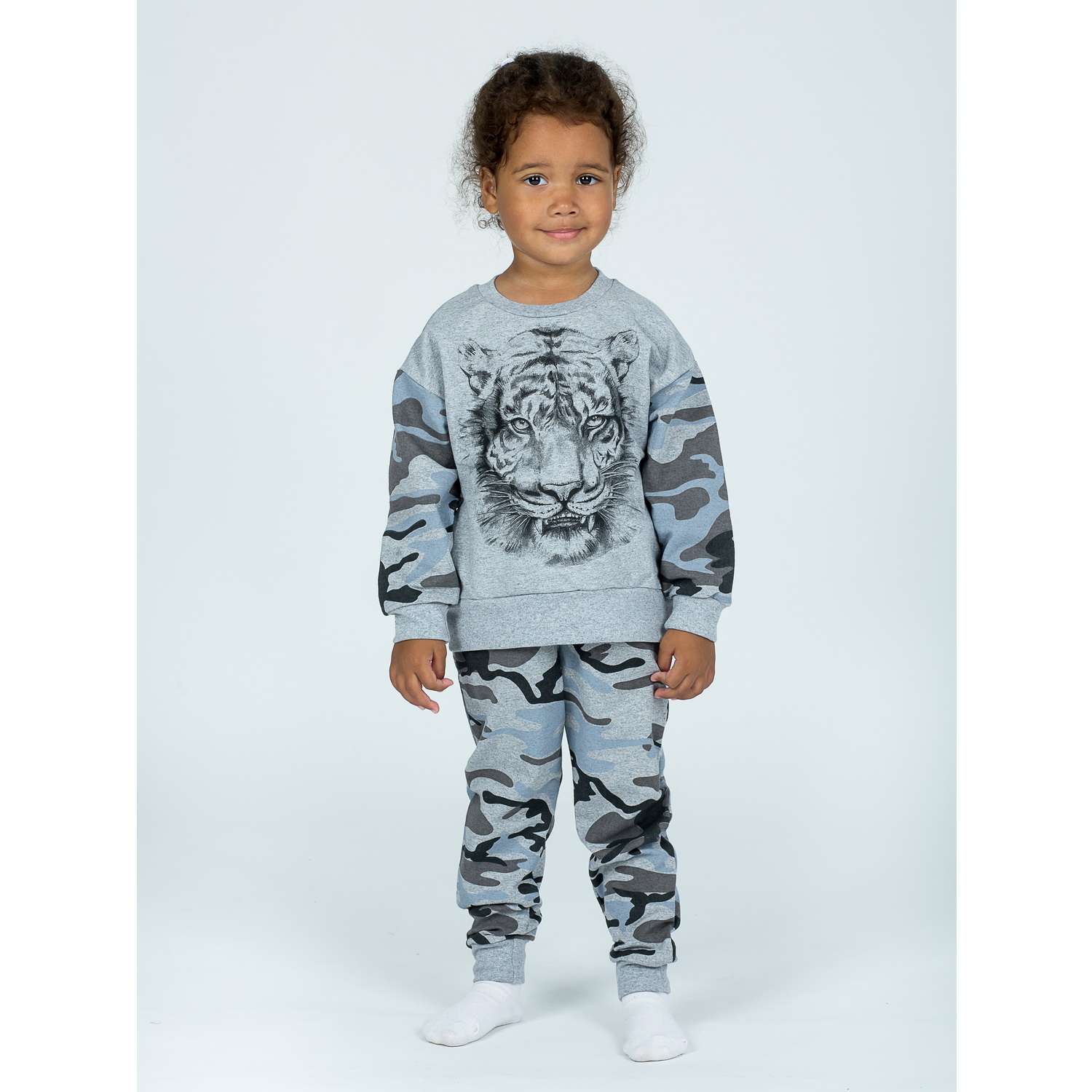 Свитшот и брюки KiMMi Baby Кб-13087045п серый меланж тигр - фото 10
