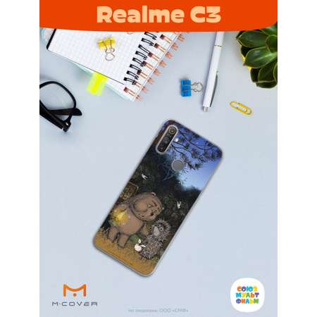 Силиконовый чехол Mcover для смартфона Realme C3 Союзмультфильм Ежик в тумане и медвежонок