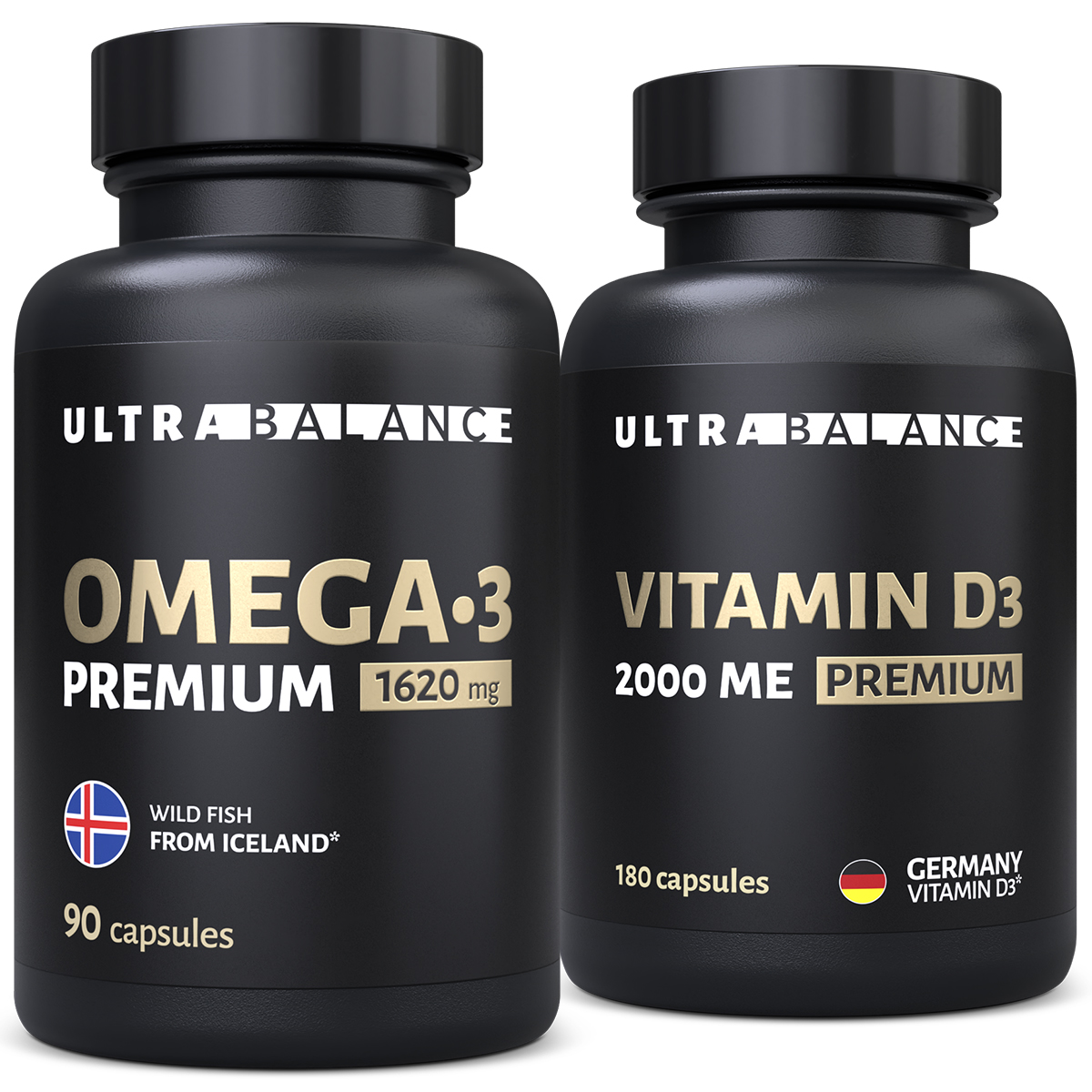 Витамины для иммунитета UltraBalance витаминный комплекс для мужчин и женщин Омега 3 180 капсул и Д3 2000 ме 180 капсул - фото 1