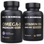 Витамины для иммунитета UltraBalance витаминный комплекс для мужчин и женщин Омега 3 180 капсул и Д3 2000 ме 180 капсул