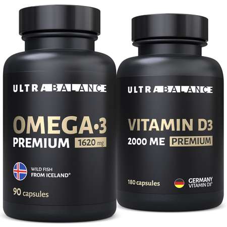 Комплекс для иммунитета UltraBalance Omega 3 Vitamin D3 Premium БАД капсулы