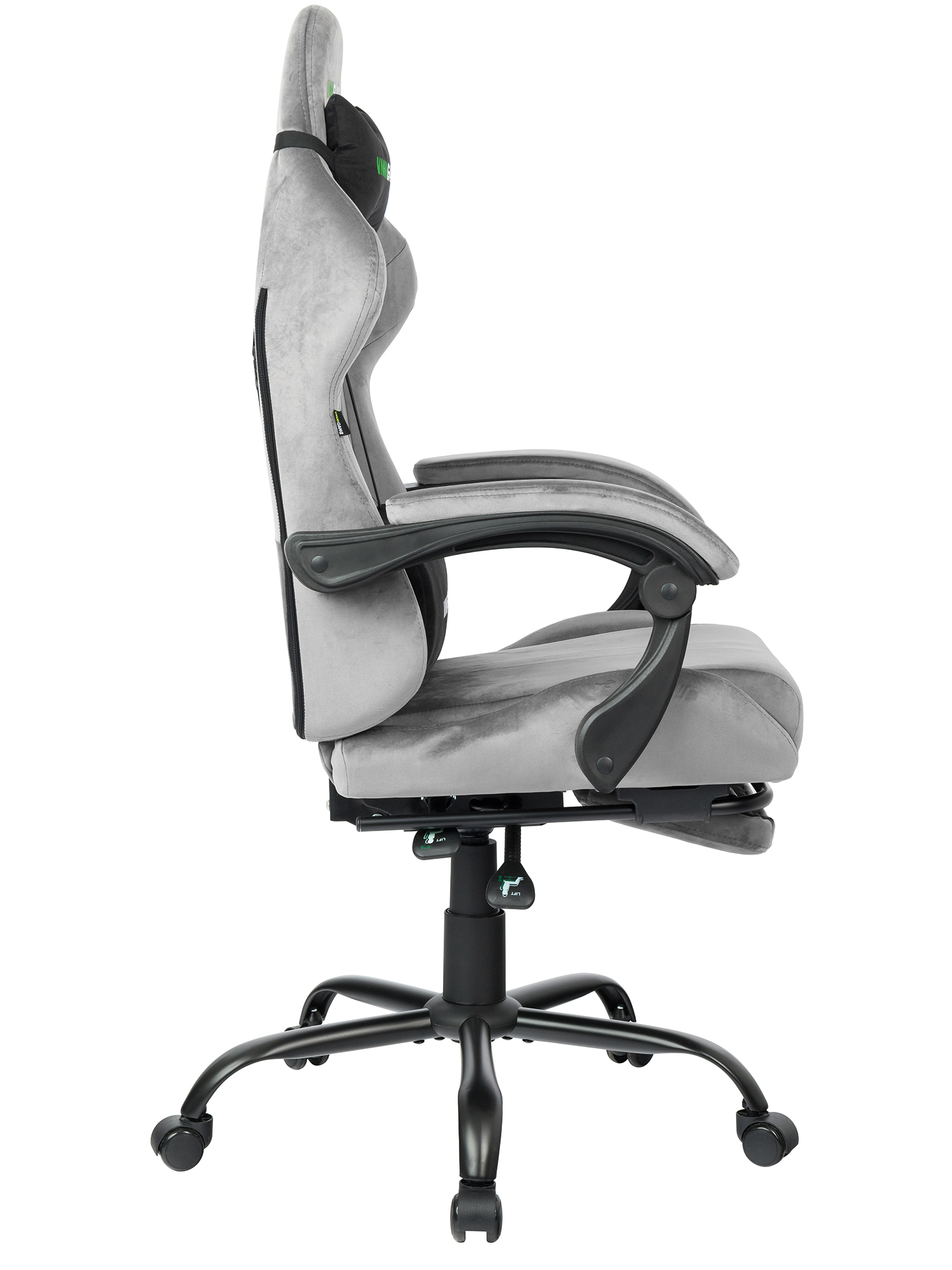 Кресло компьютерное VMMGAME игровое THRONE VELOUR серый - фото 3