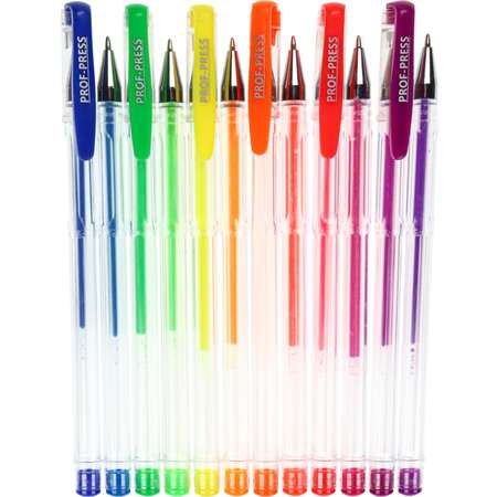 Набор ручек гелевых Prof-Press флуоресцентных Neon 12 штук 12 цветов