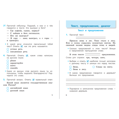 Пособие Просвещение Русский язык Проверочные работы 1 класс