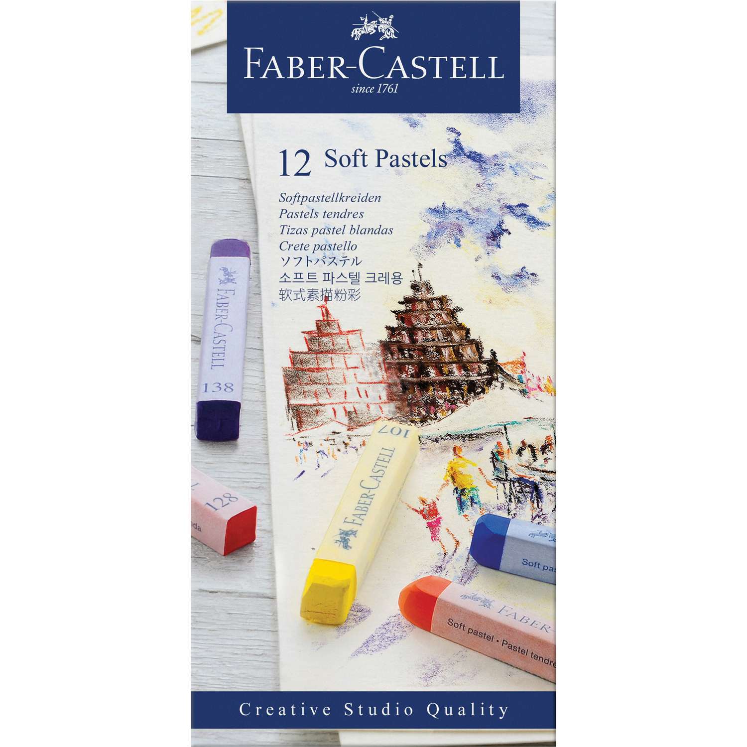 Пастель FABER CASTELL Soft pastels 12 цветов - фото 1