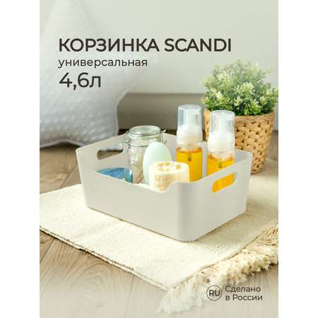 Корзинка универсальная Econova Scandi 27х19х10.5 см 4.6 л светло-серый