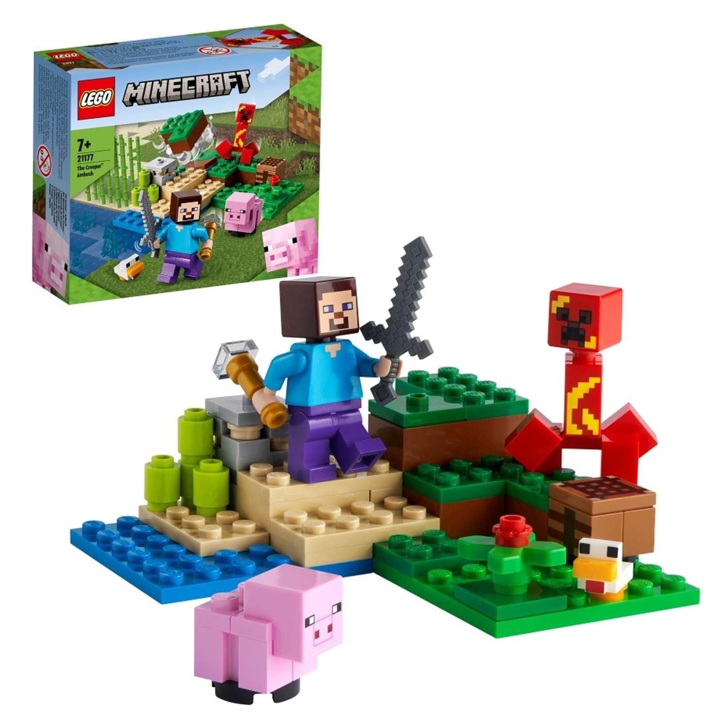 Конструктор детский LEGO Minecraft Засада Крипера 21177 - фото 1