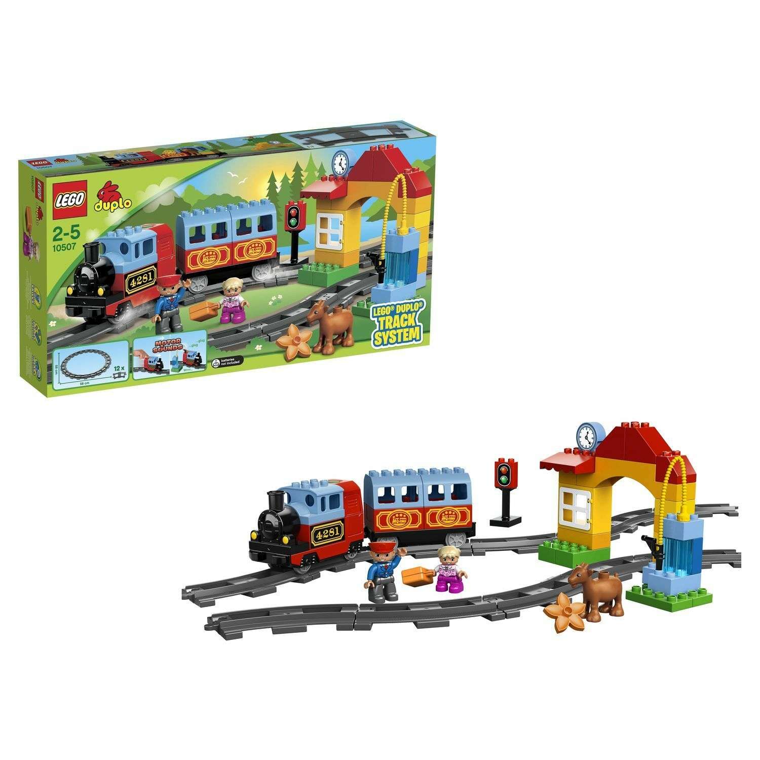 Набор LEGO Железнодорожный мост (Дупло Железная дорога). Инструкция, состав деталей.