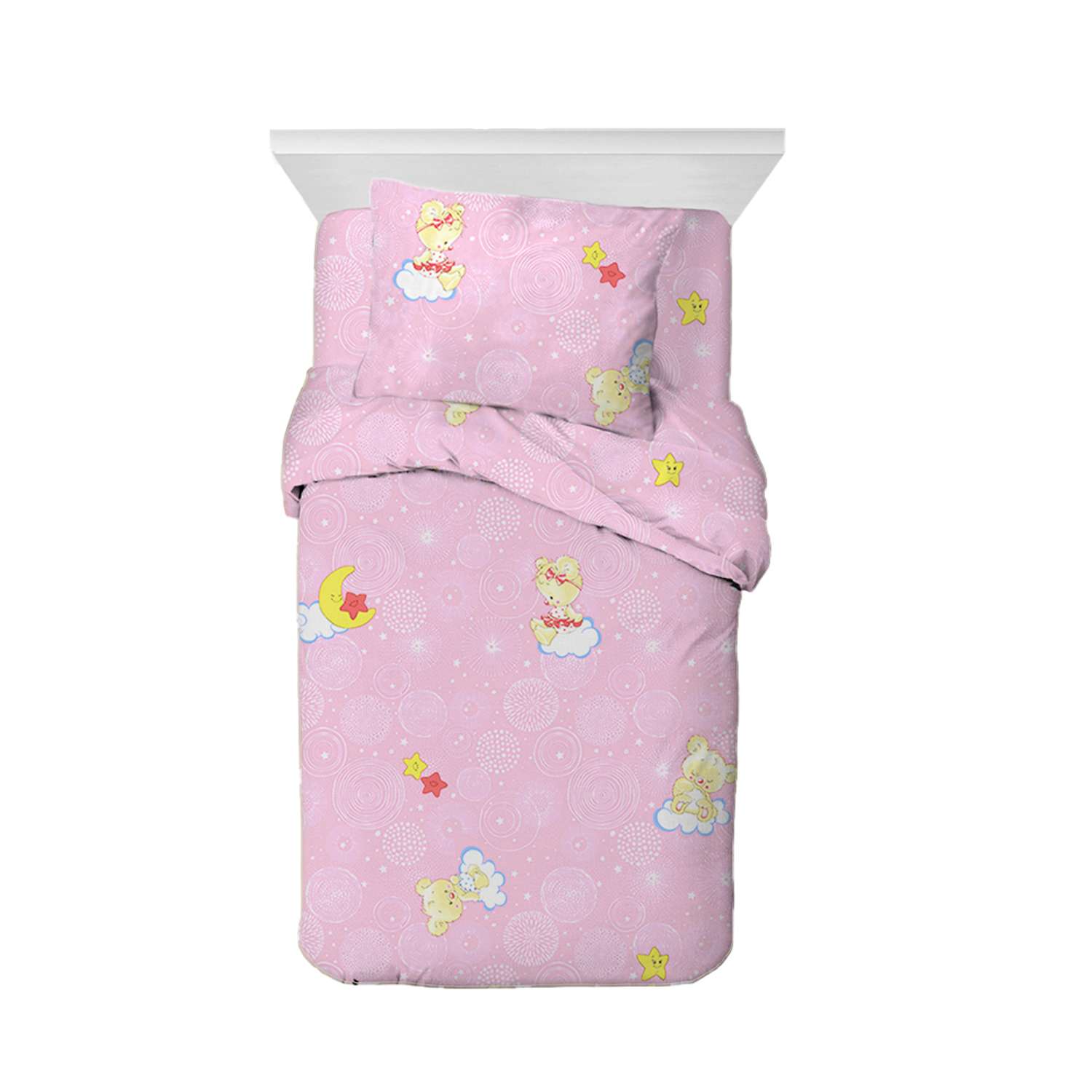 Комплект постельного белья Galtex Мишки в облаках бело-розовый - фото 1