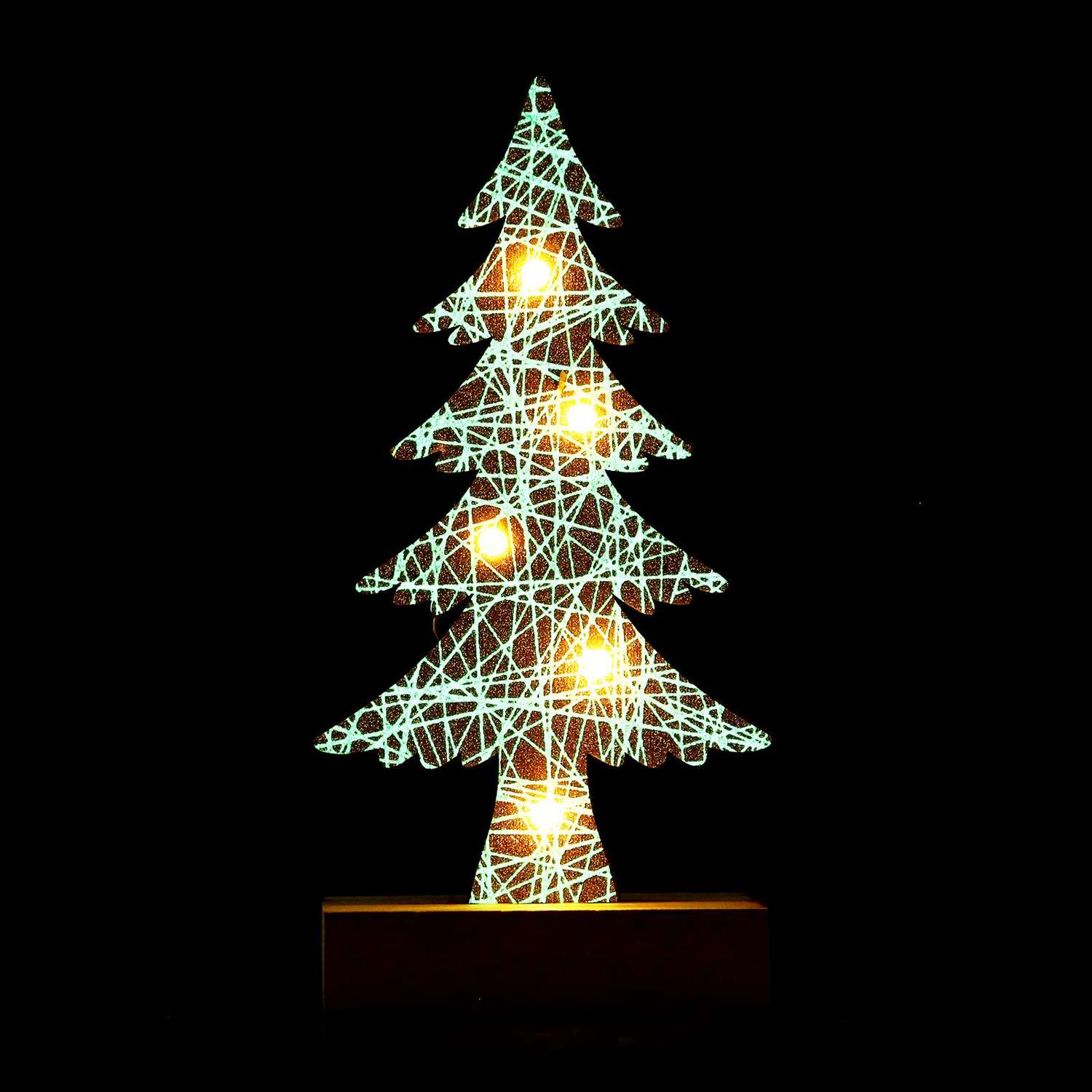 Новогодний декор Лесная мастерская с подсветкой «Новогодняя ель» 9×5×19 см белый - фото 8