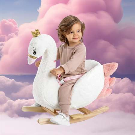 Качалка Amarobaby Лебедь Swan белый 59х35х66 см