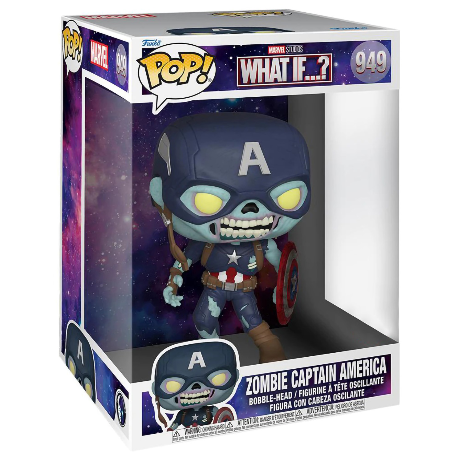 Фигурка Funko POP! Bobble Marvel What If Zombie Captain America Exc 10 58449 - фото 2