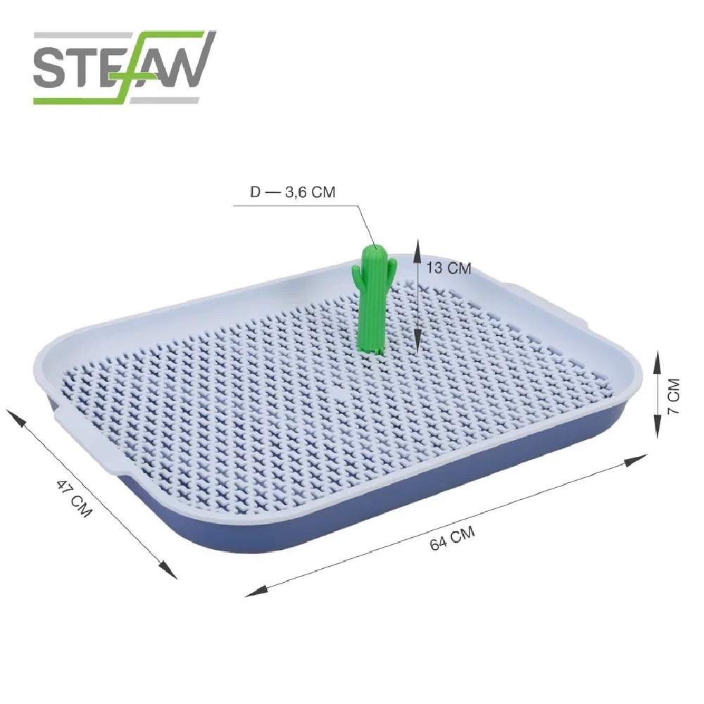 Туалет лоток для животных Stefan под наполнитель L 64x47x7 синий - фото 2