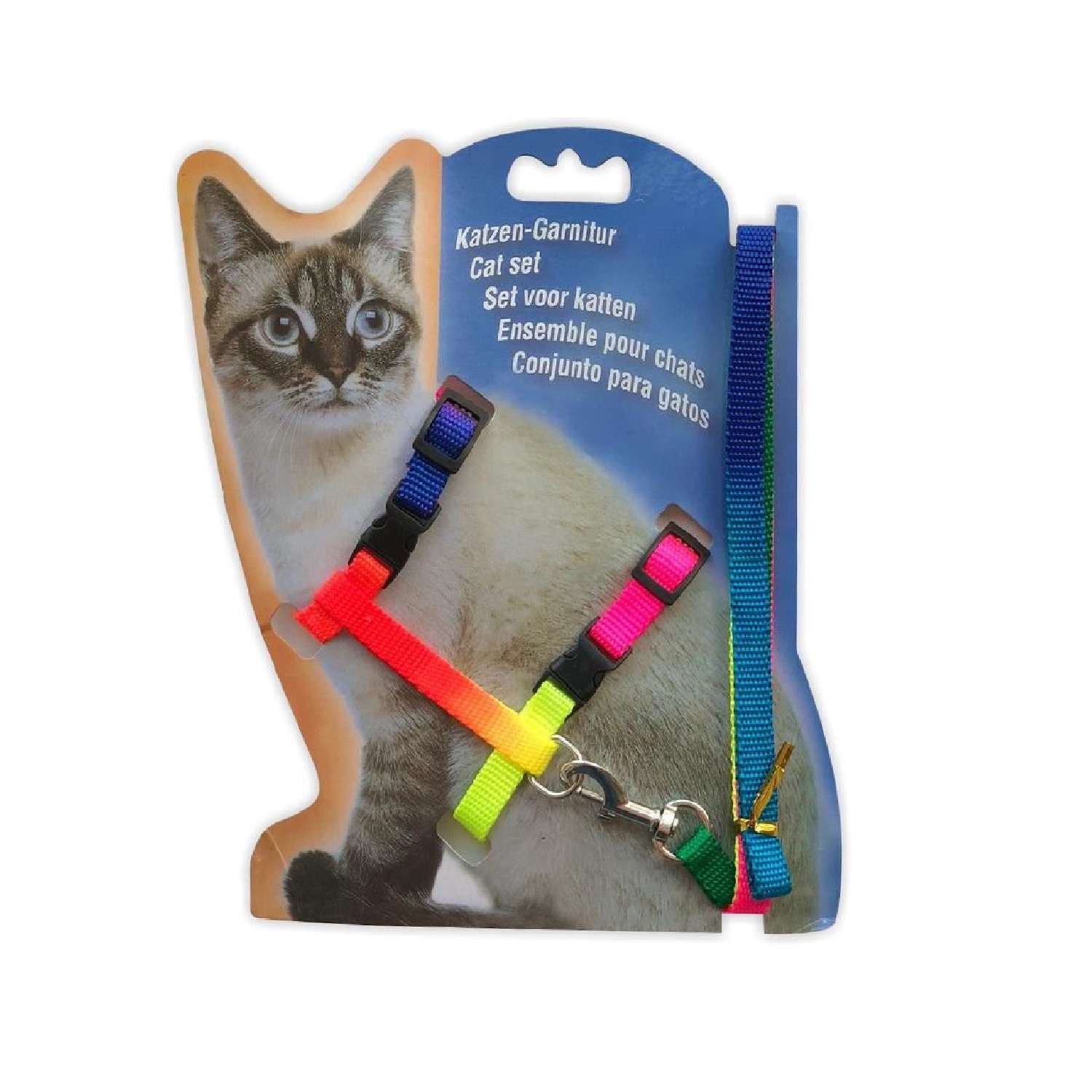 Набор шлейка с поводком ZDK для кошек разноцветная ZooWell - фото 1