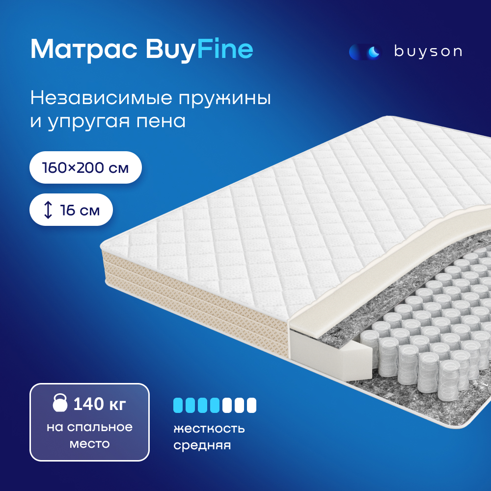 Матрас buyson BuyFine 160x200 - фото 1