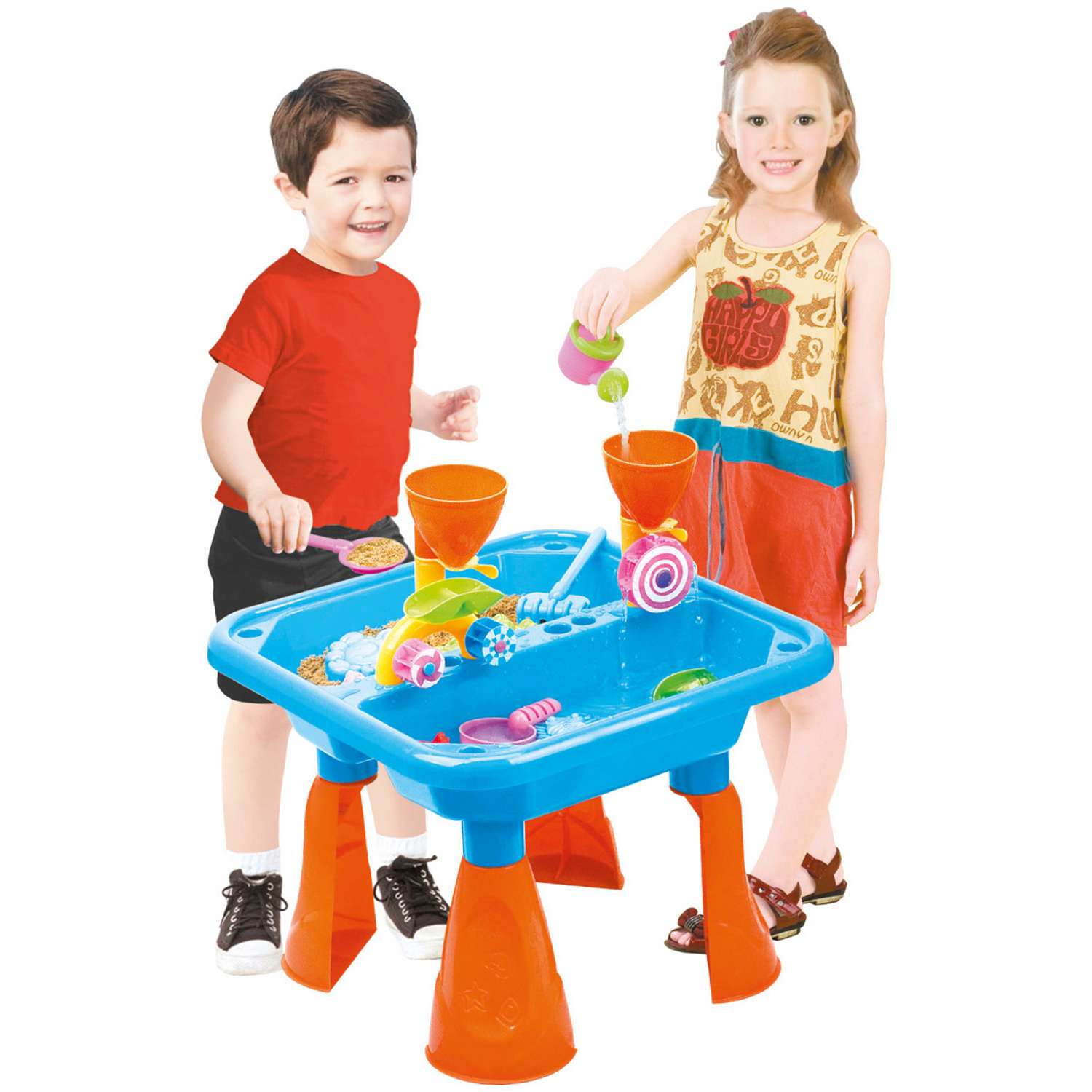 Стол для игр с песком и водой Hualian Toys Водяные мельницы 47х47х35 см голубой - фото 1