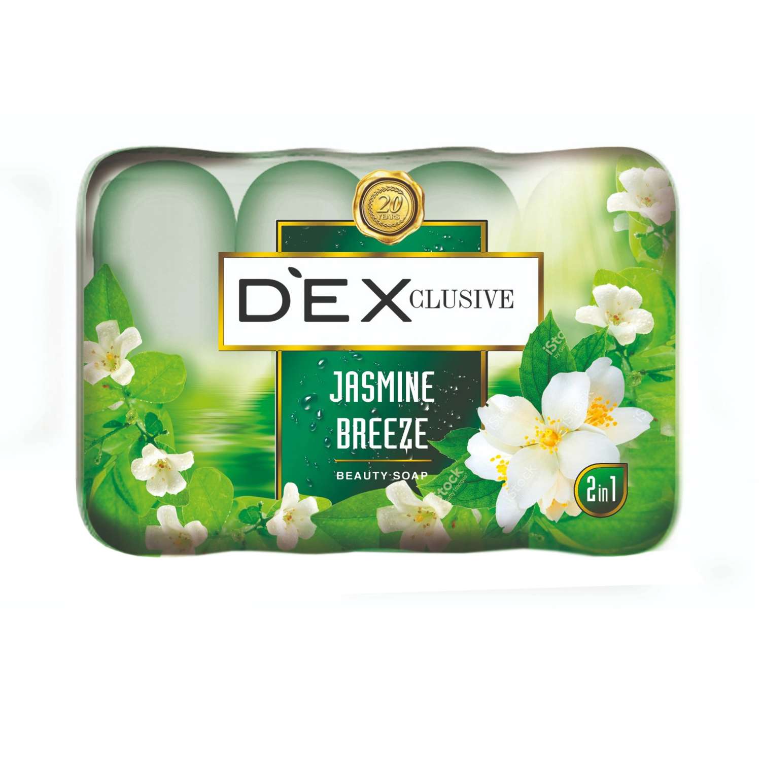 Мыло туалетное твёрдое Dexclusive jasmine breeze 2 в 1 4шт по 90 гр - фото 1