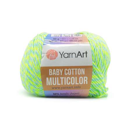 Пряжа для вязания YarnArt Baby cotton multicolor 50 гр 165 м хлопок акрил детская 10 мотков цвет 5206