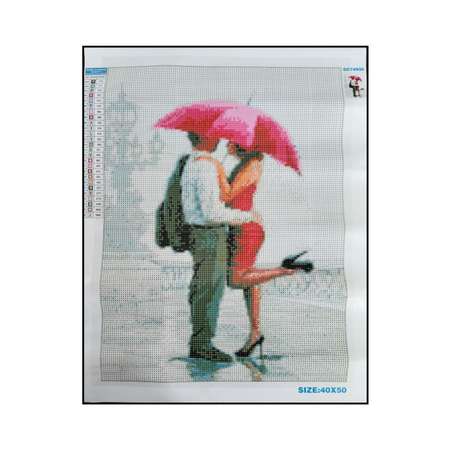 Алмазная мозаика Seichi Влюблённые под зонтом 40х50 см