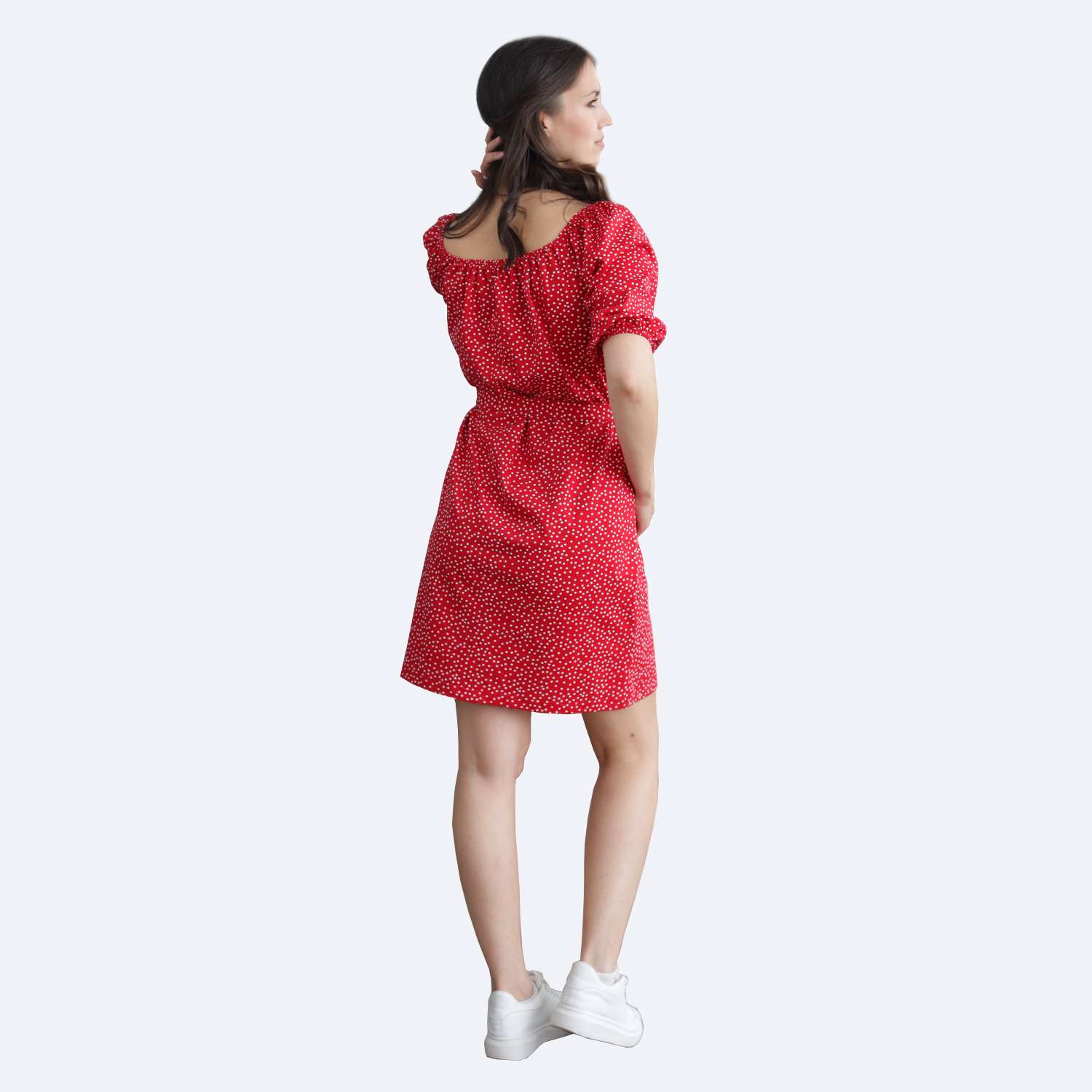Платье Агапэ 5109_красный горошек - фото 4