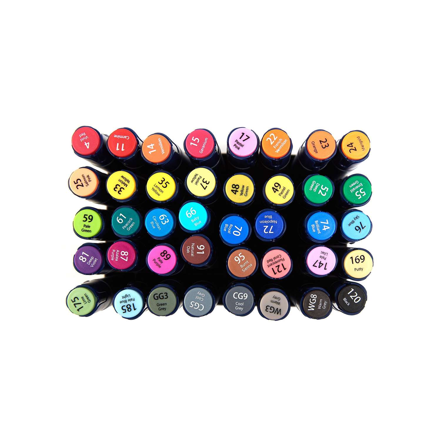 Набор спиртовых маркеров Finenolo 2 пера:кисть+долото 40 цветов в сумке-пенале - фото 8