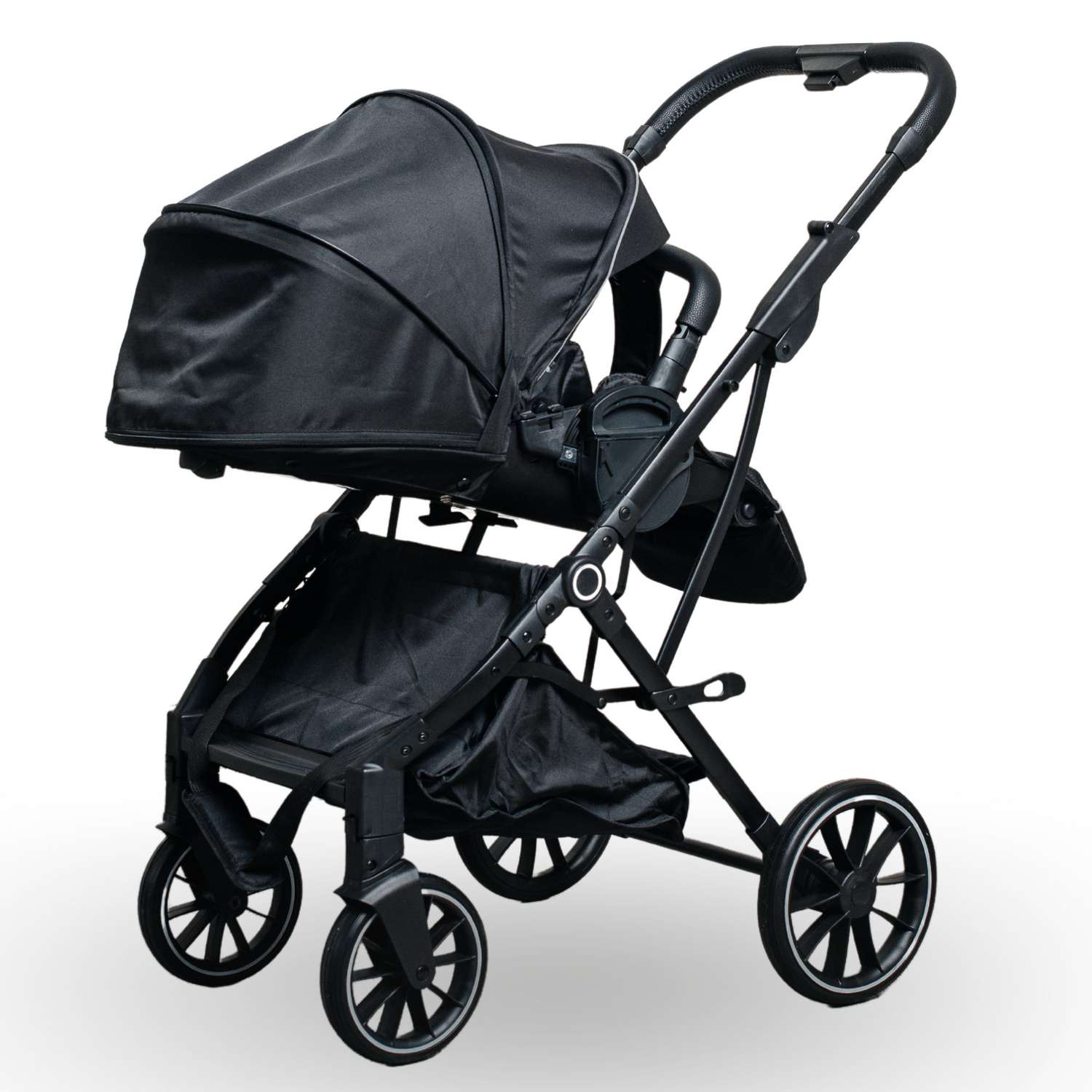 Прогулочная коляска Keka Lafesta с реверсивным блоком для новорожденных с сумкой цвет черный - фото 1