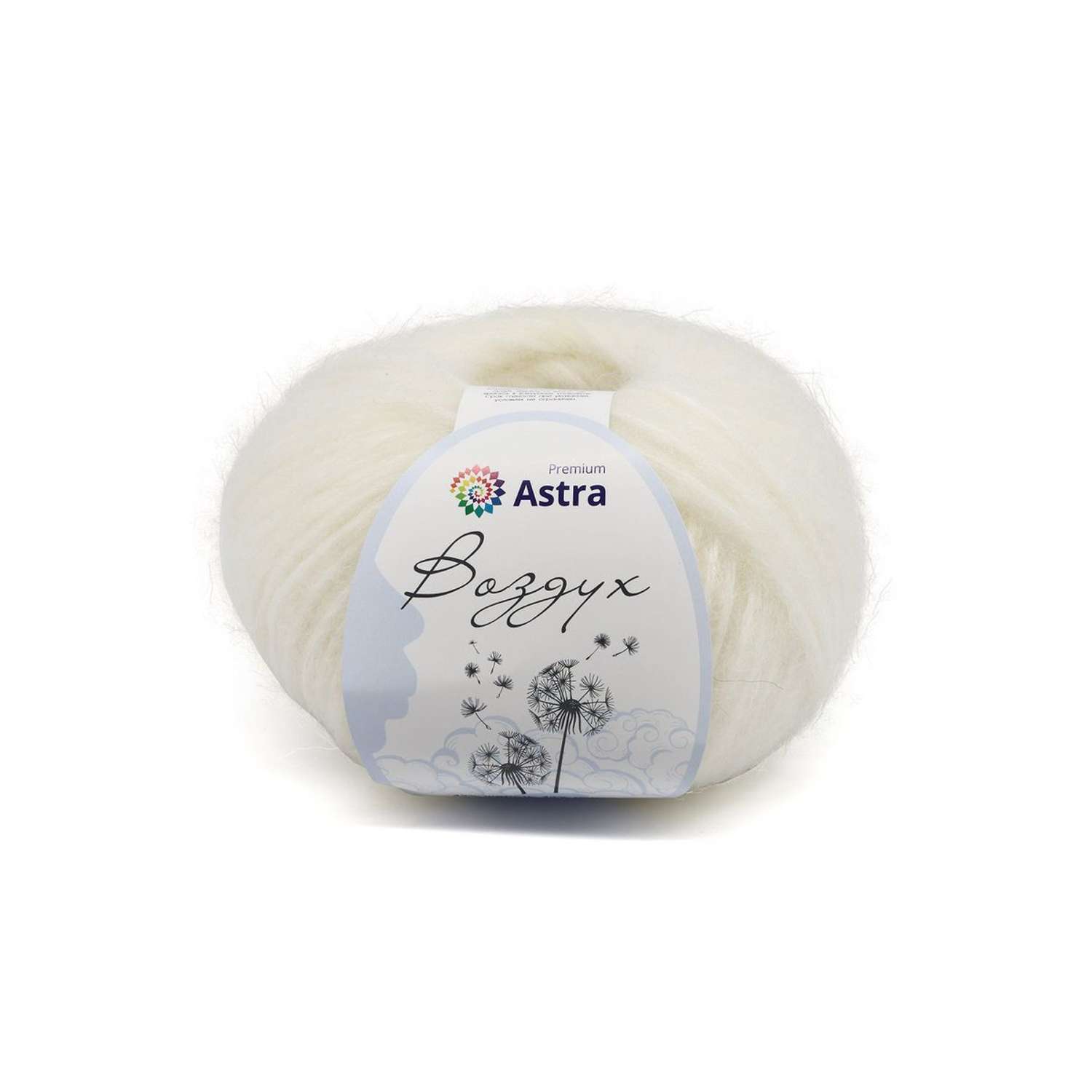 Пряжа Astra Premium Воздух Air очень легкая пушистая с длинным ворсом 50 г 140 м 03 белый 3 мотка - фото 4