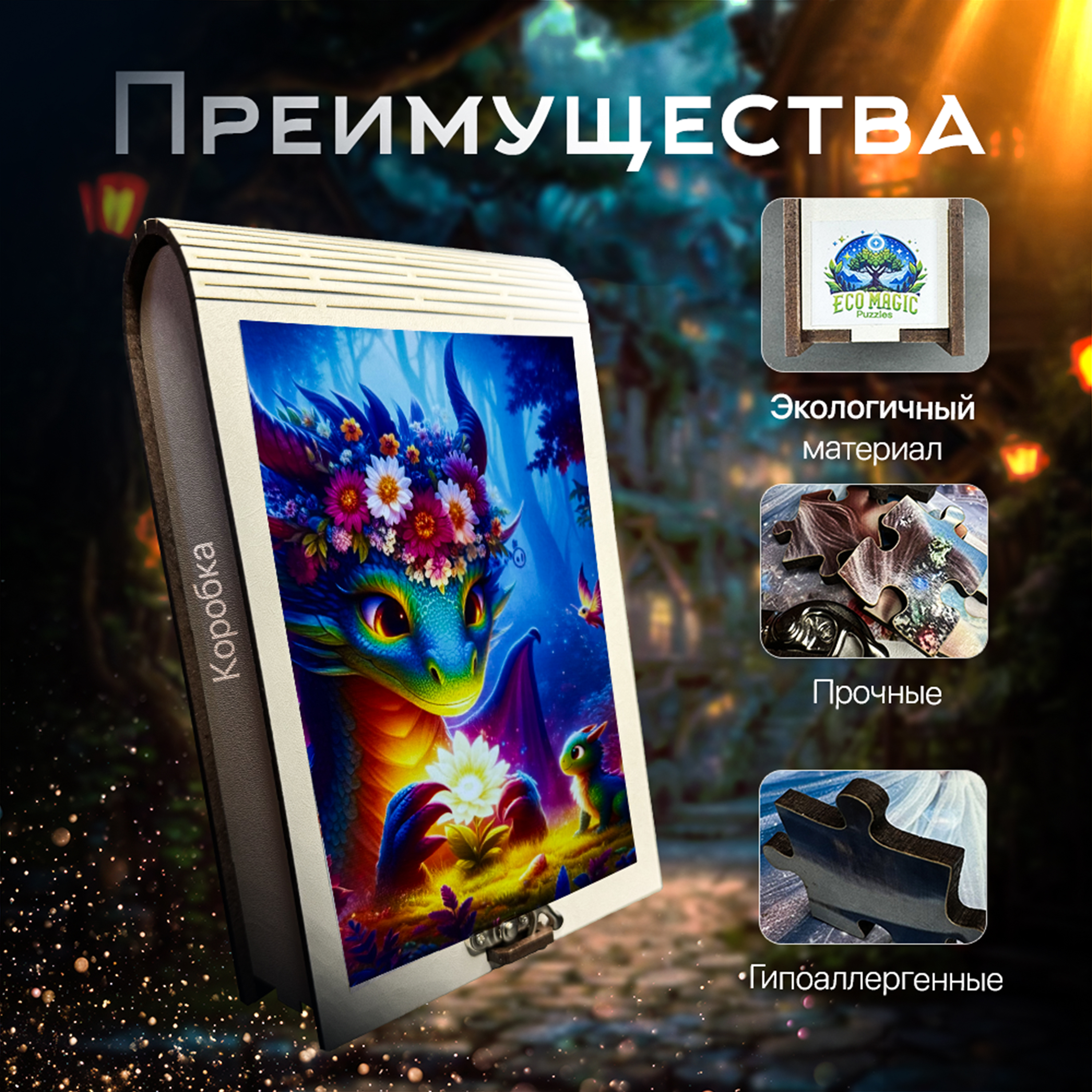 Пазлы Eco Magic Puzzles Волшебные драконы - фото 2