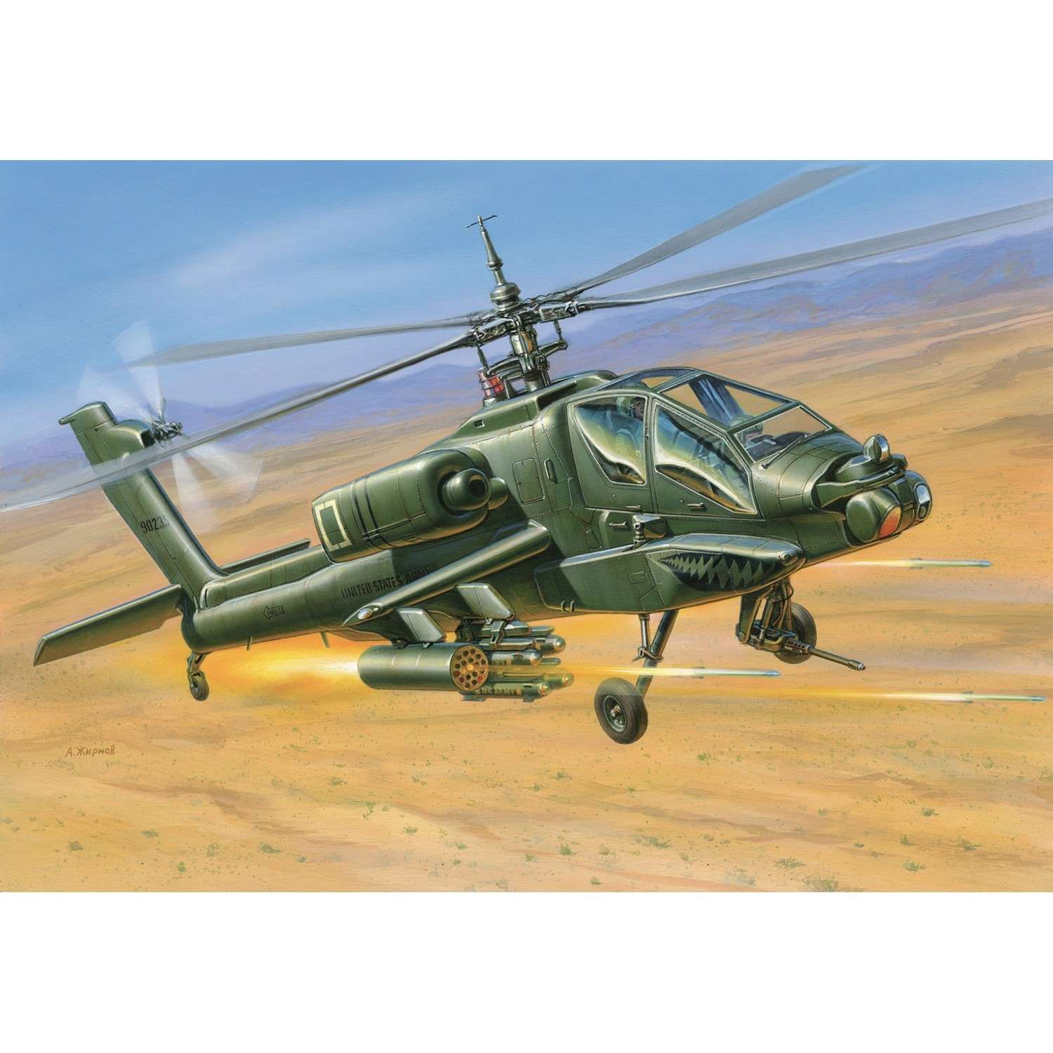 Модель для сборки Звезда Американский вертолет Апач 7408 - фото 5