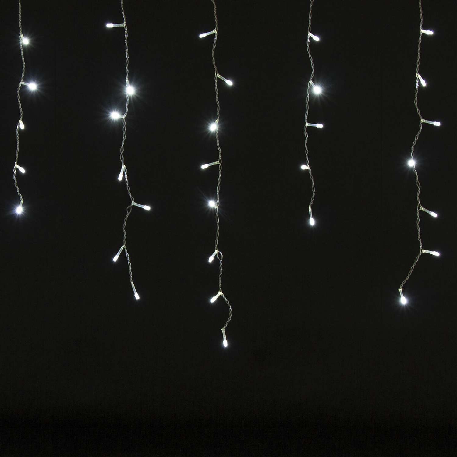 Электрогирлянда светодиодная Золотая сказка новогодняя на елку Бахрома 100 ламп 2*0.5 м холодный белый - фото 4