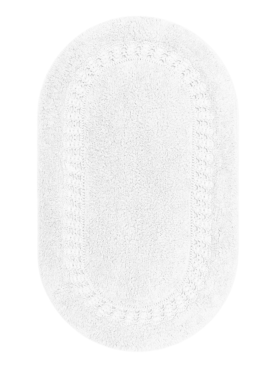 Коврик для ванной DeNASTIA 60x100 хлопок белый M111288 - фото 4