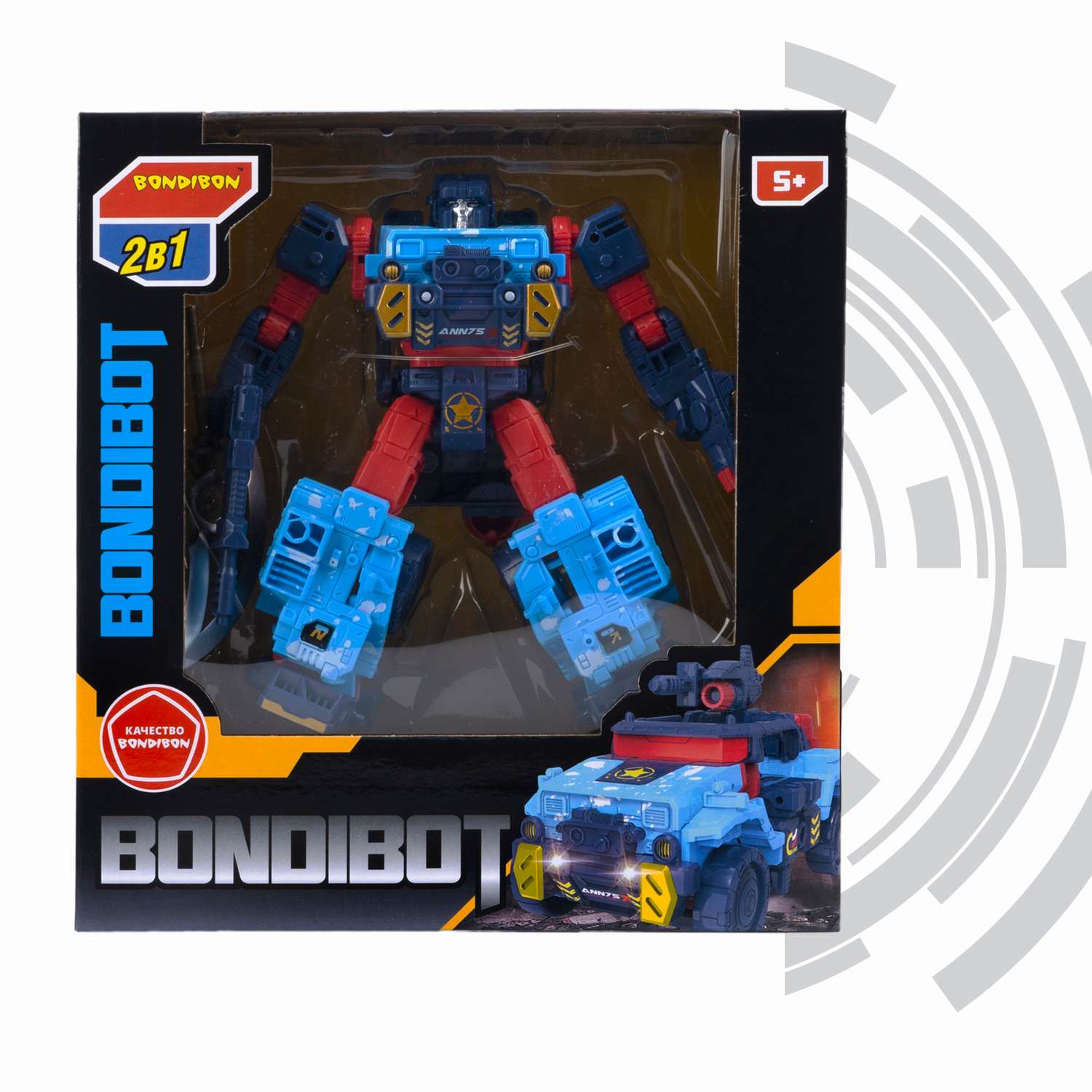 Трансформер BONDIBON BONDIBOT 2в1 робот-джип красно-голубого цвета - фото 2