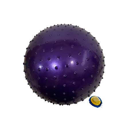 Мяч с шипами массажный X-Match Фитнес 65 см ПВХ фиолетовый насос в комплекте
