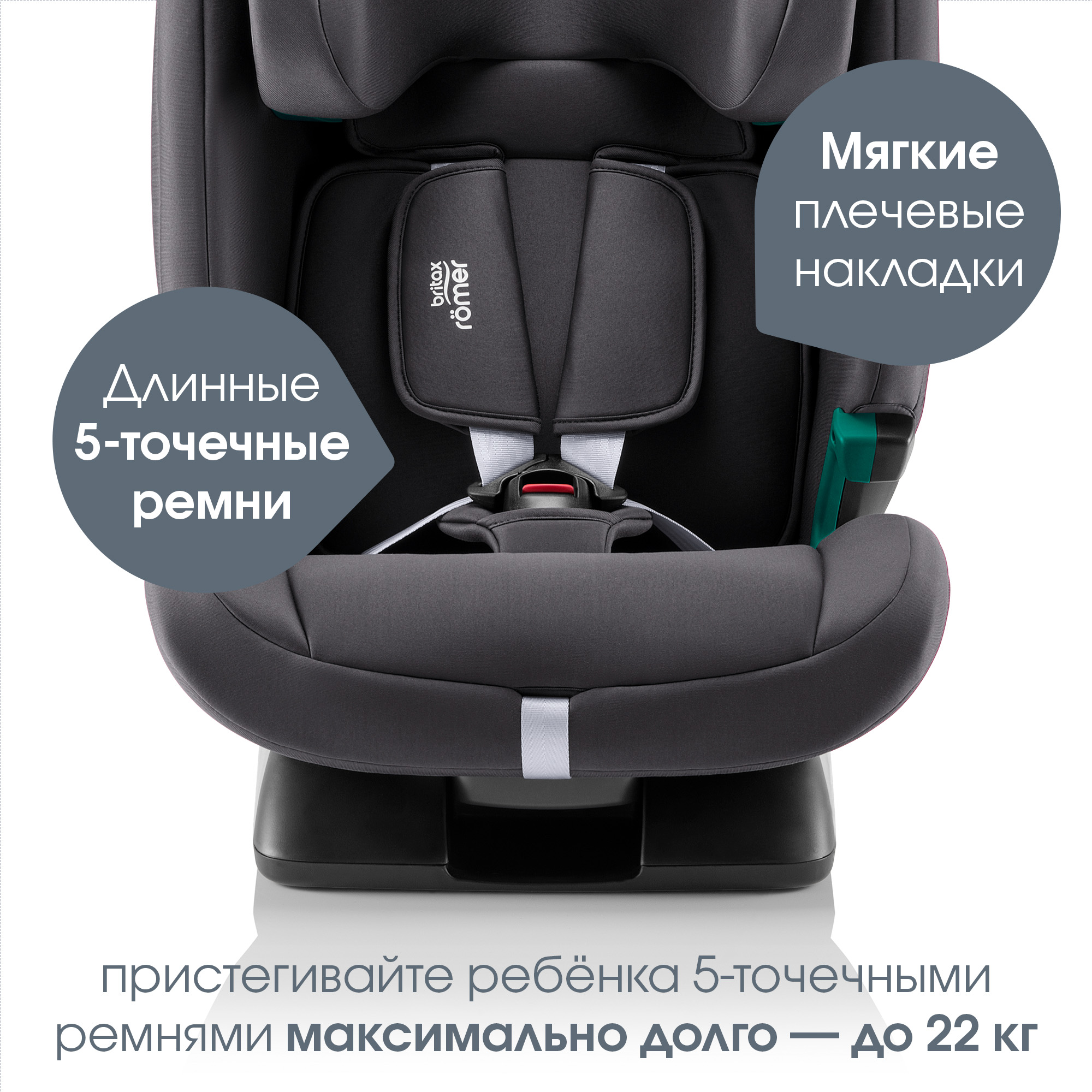 Автокресло Britax Roemer Evolvafix midnight grey - фото 9