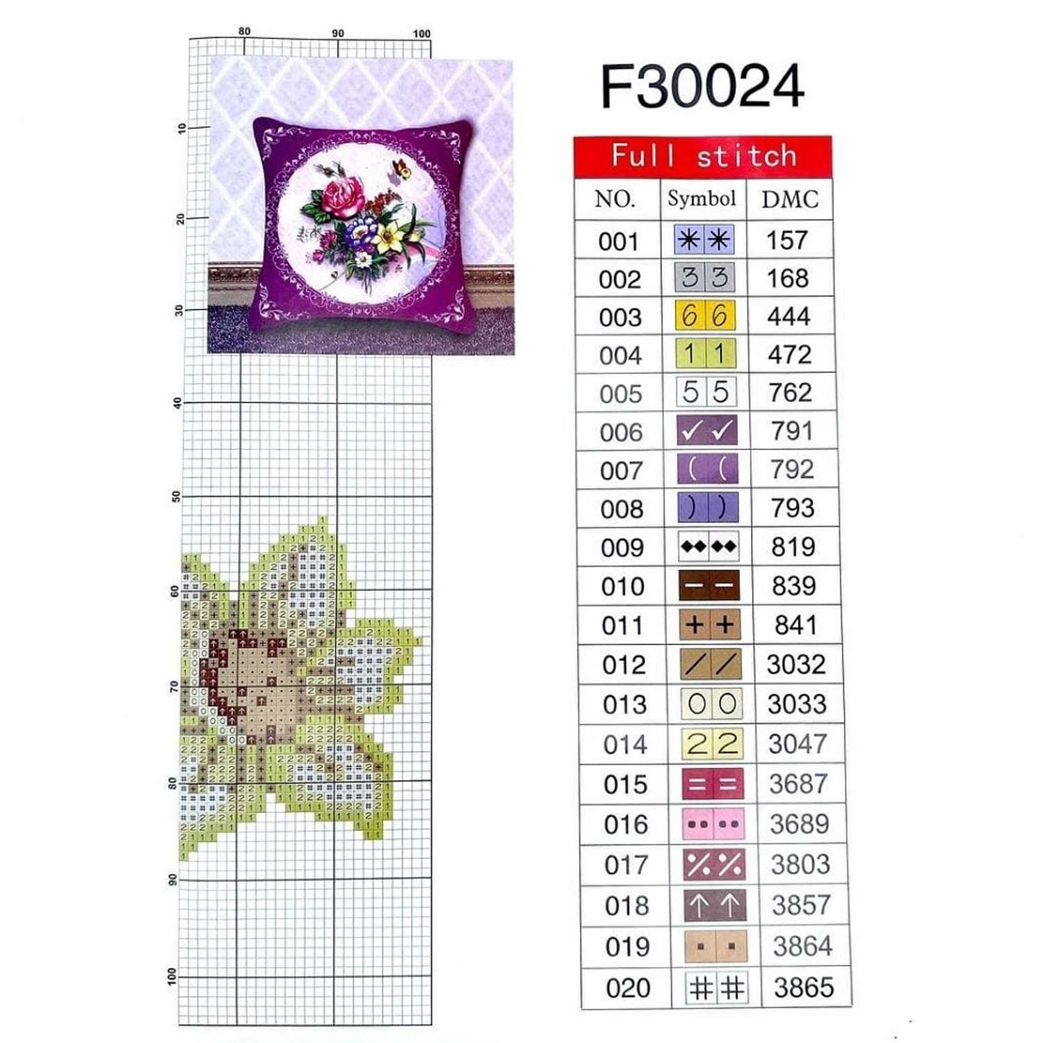 Набор для вышивания крестом Darvish Цветы с бабочкой наволочка - фото 7