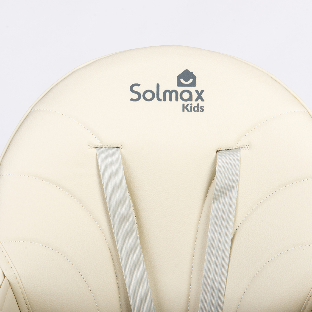 Стульчик для кормления Solmax из экокожи со съемным столиком бежевый HW97966 - фото 12