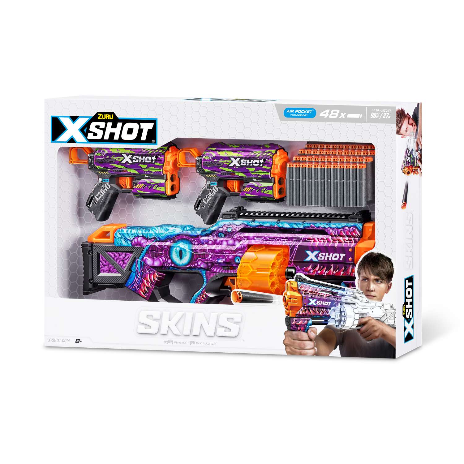 Набор игровой X-SHOT  Скинс Бластеры 3шт 36524 - фото 12