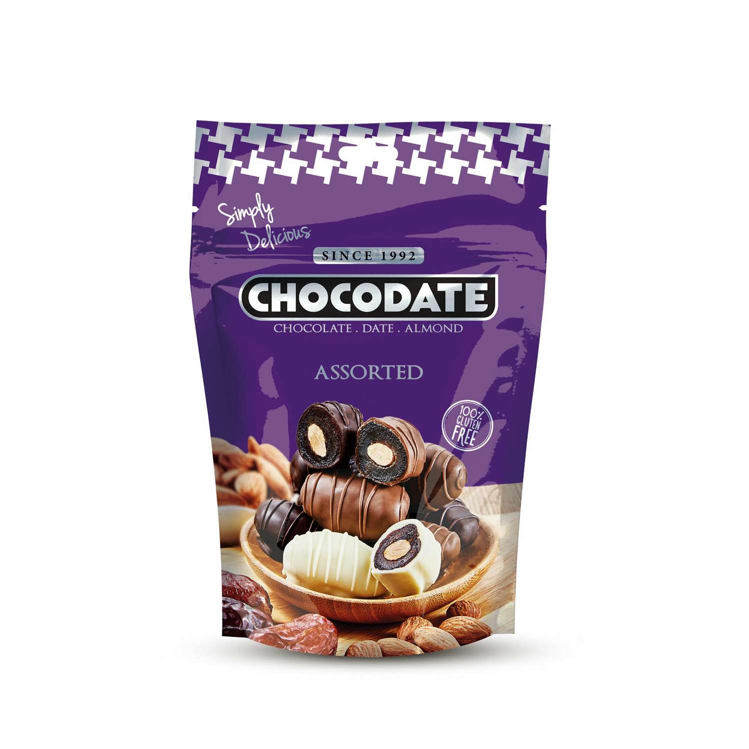 Финики в шоколаде ассорти CHOCODATE с миндалем 100 грамм - фото 1