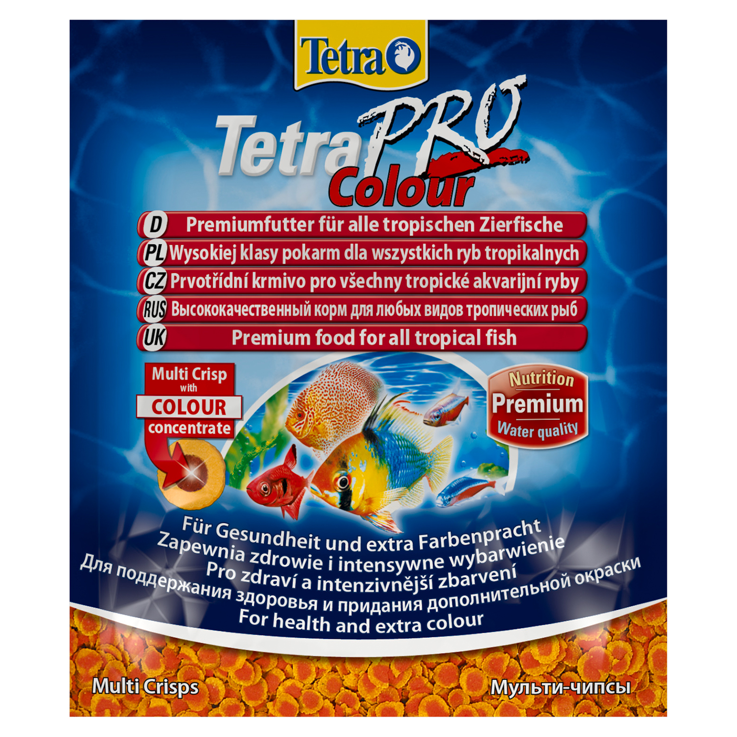 Корм для всех декоративных рыб Tetra Pro Color Crisps 12г для улучшения окраса в чипсах саше - фото 1