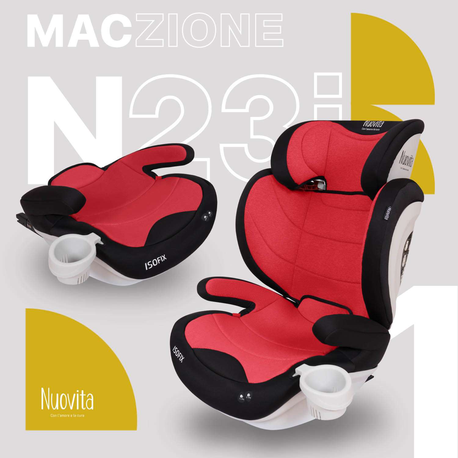 Детское автокресло Nuovita Maczione N23i-1 Красный - фото 1