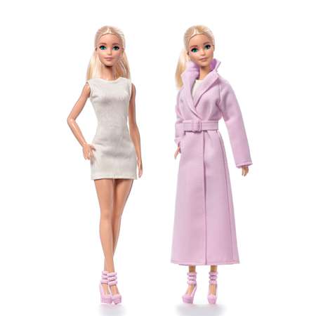 Плащ платье и пояс одежда для Barbie VIANA белый и светло-фиолетовый