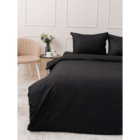 Комплект постельного белья IDEASON поплин 3 предмета 2.0 спальный черный