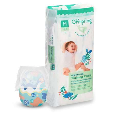 Трусики-подгузники Offspring M 6-11 кг 42 шт расцветка Море