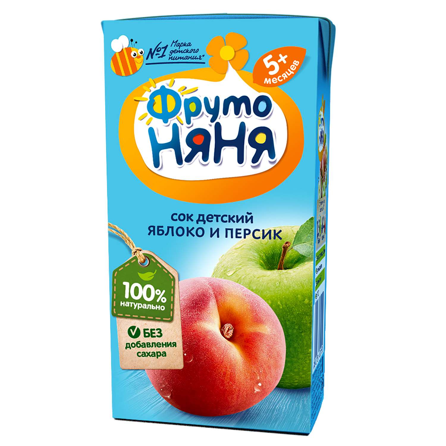 Сок ФрутоНяня яблоко-персик 4*0.2л с 5месяцев - фото 2